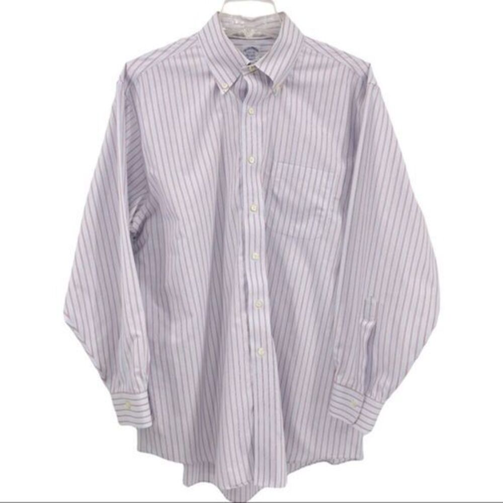 Brooks Brothers Mens Pin Stripe Button Down 100% American Supima Cotton